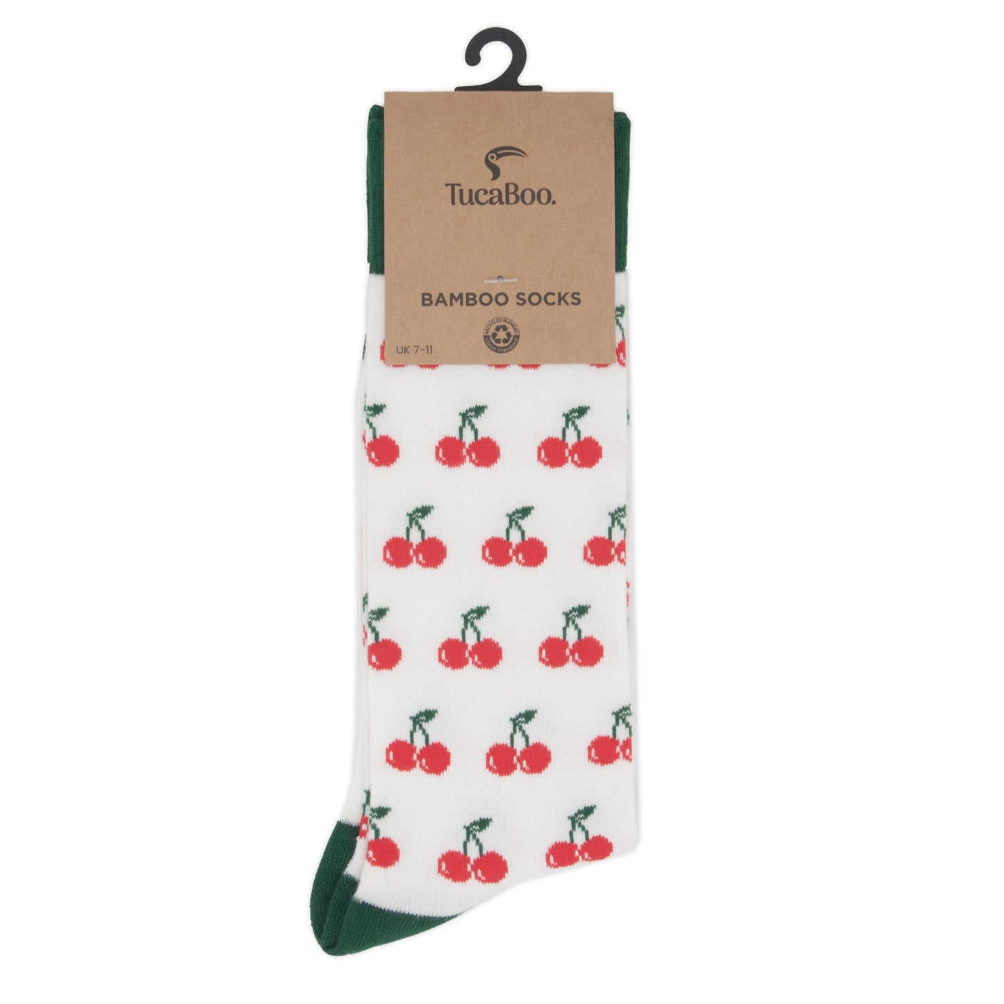 Cherrys White Mens Bamboo Socks