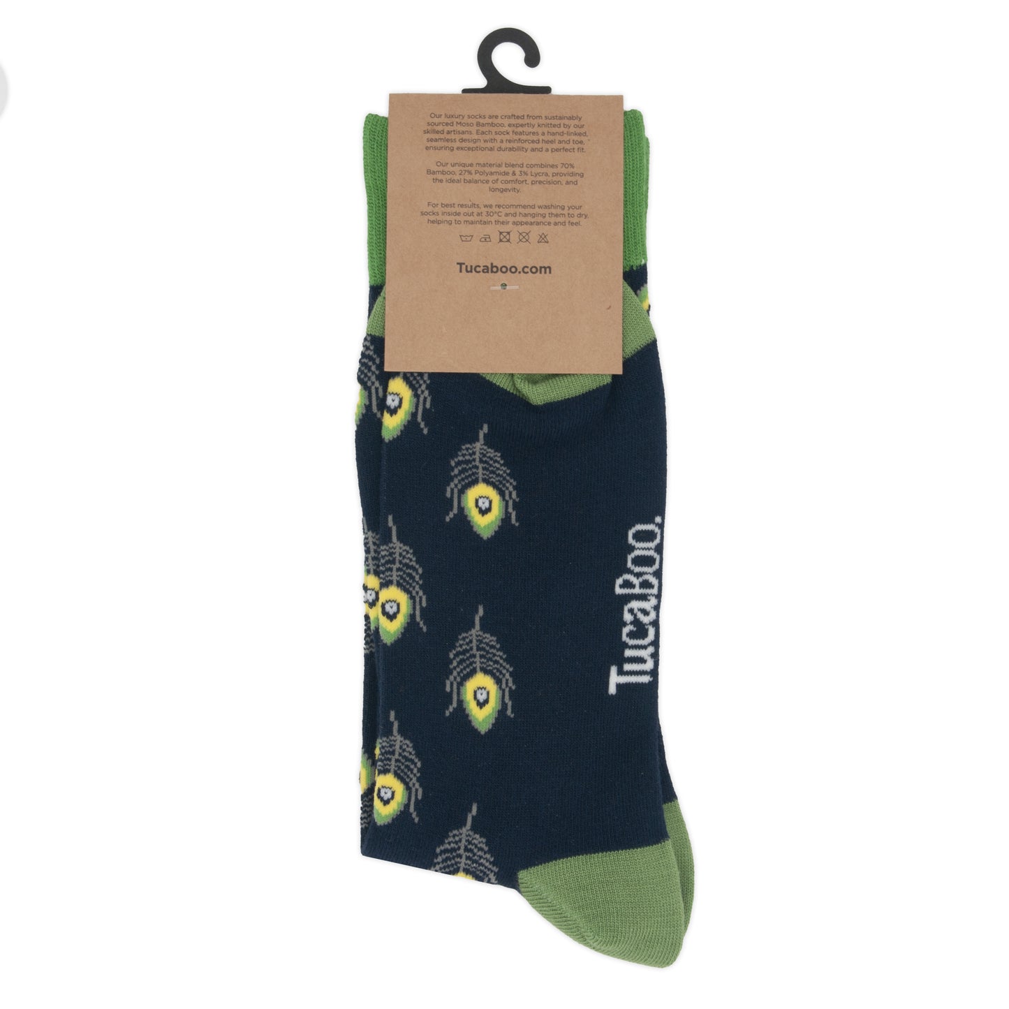 Peacock Feathers Mens Bamboo Socks