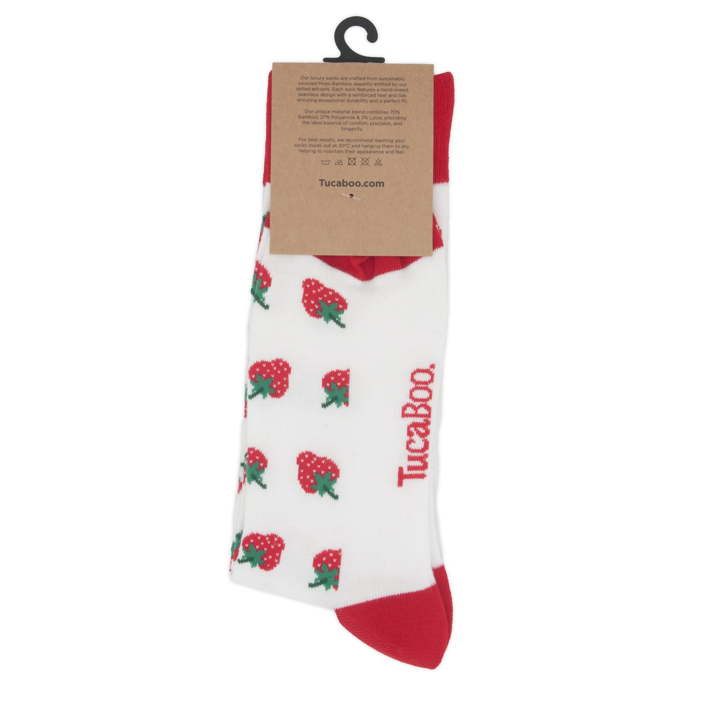 Strawberries Mens Bamboo Socks