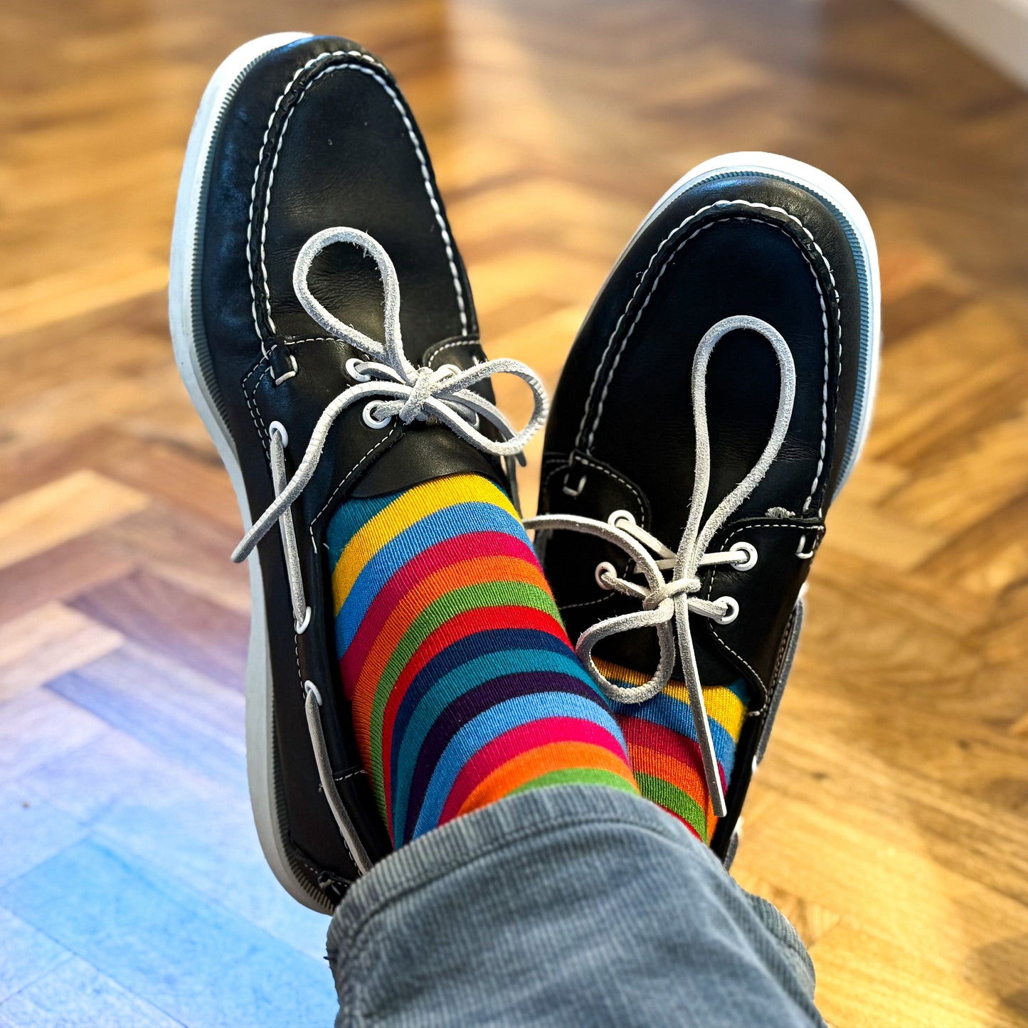 Multicoloured Stripe Mens Bamboo Socks