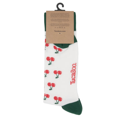 Cherrys White Mens Bamboo Socks