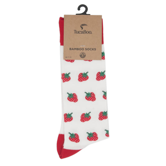 Strawberries Mens Bamboo Socks