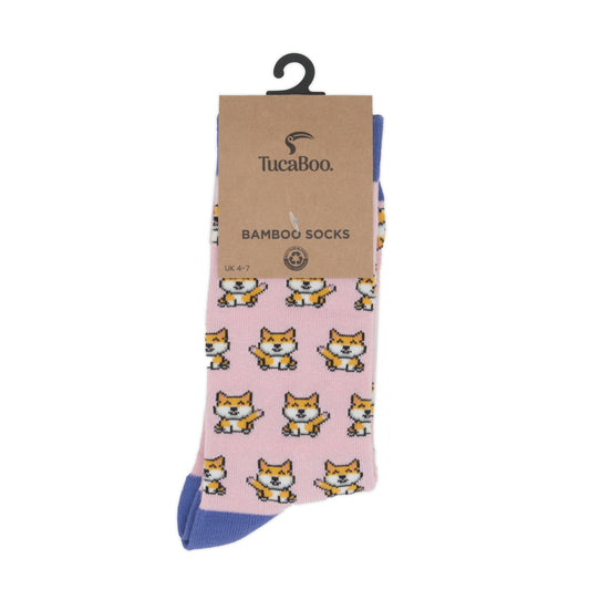 Shiba Dog Womens Bamboo Socks