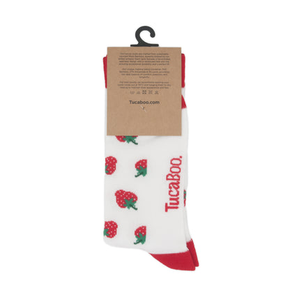 Strawberries Womens Bamboo Socks