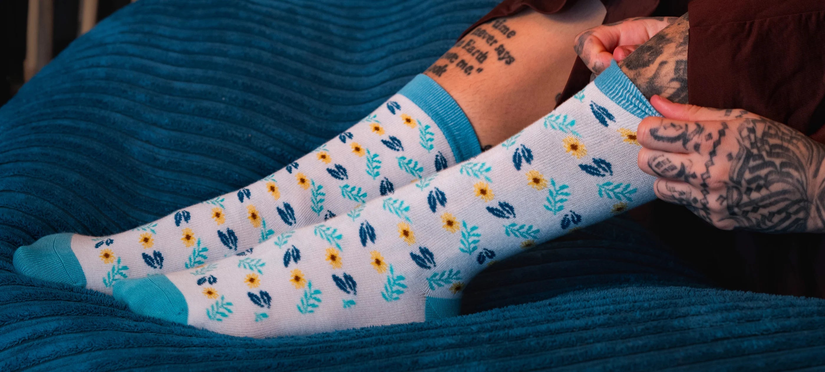 Person wearing TucaBoo bamboo socks